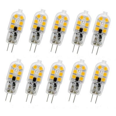 10 piezas/lote 1W AC DC 12V 12LED SMD 2835 G4 LED lámpara bombilla luz reemplazo 10W 20W lámpara halógena para candelabros blanco cálido frío