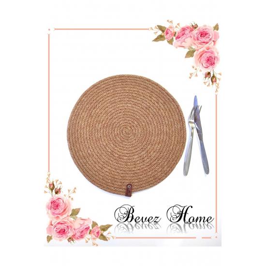 

Декоративная салфетка для стола из джута с улиткой розовый