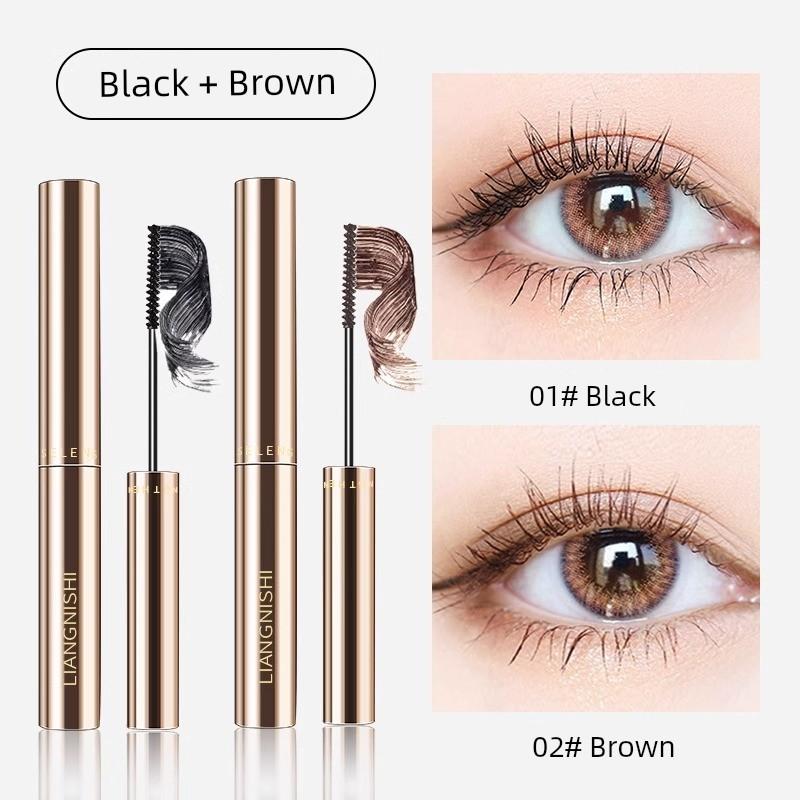 Mascara Waterproof Long Curling Not Smudge Bruch Head Extremely Fine Eyeliner Brown Long Lasting Flagship Store Genuine Goods