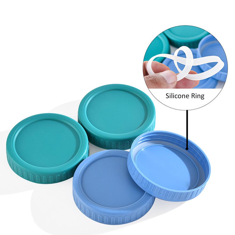 Multi-color PP Plastic Mason Jar Lids with Silicone Ring