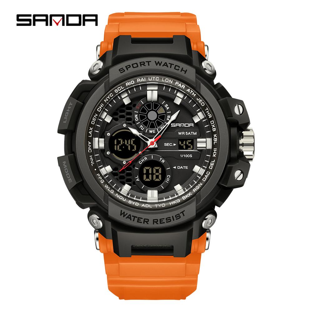 SANDA 3390 New Sports Men's Watches Military Digital Watch Waterproof Wristwatch for Male Clock Shock Relogios Masculino