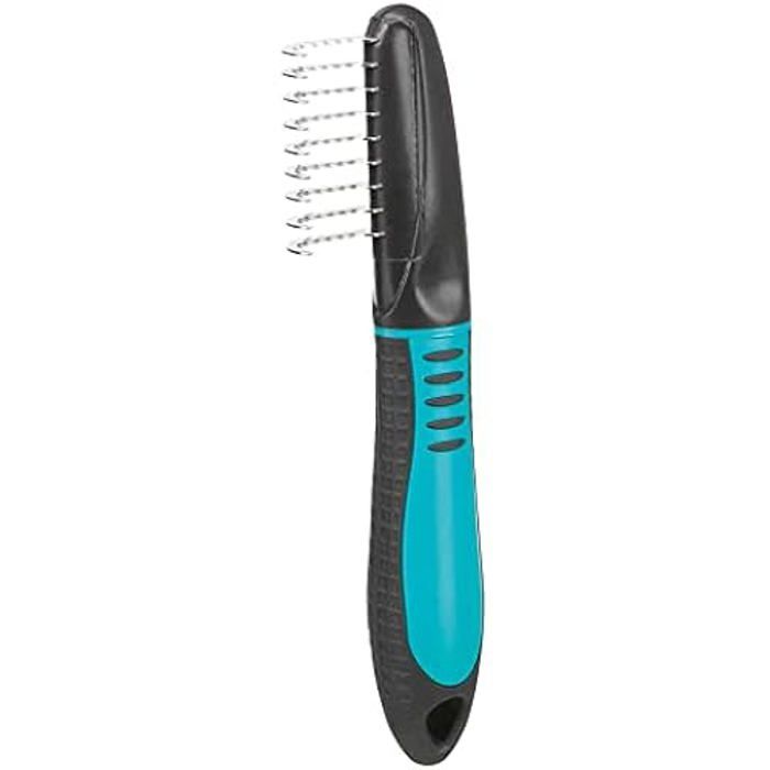 Peigne démêlant - Trixie - 18 cm - Antidérapant - Pour chien - Dents courbées