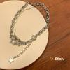Y2K Star Zircon Pendant Necklace for Women Luxury Sweet Cool Girl Punk Heart Clavicle Chain  2023 New Fashion Zircon Party Gift
