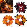 Reusable Plastic Props Halloween Floral Candle Ring Artificial Maple Rose Wreath for Decorative Items Holder Spooky Table Centerpiece Party