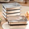 5Pcs Stainless Steel Food Storage Box Fresh-Keeping Box With Lid ,Rectangle Sausage Noodles Fruit Dish