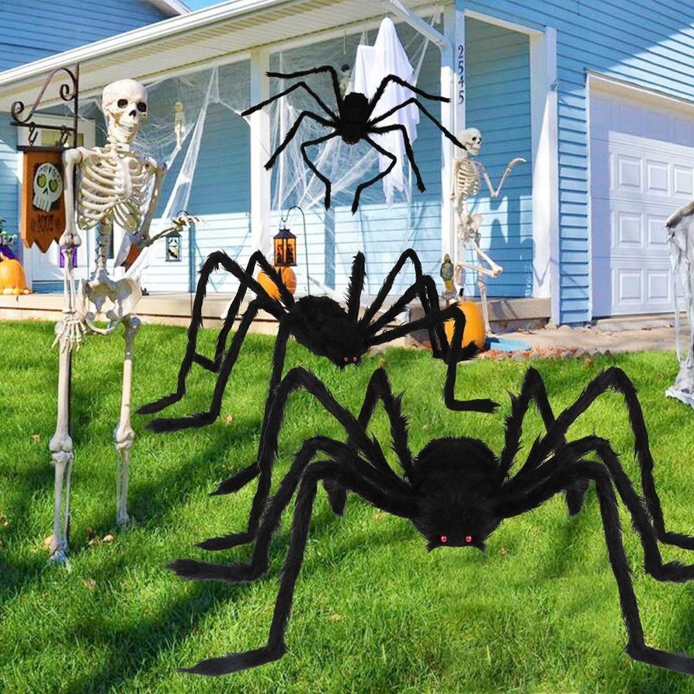 Realistic Halloween Plush Spider Creative Halloween Decoration Gift Giant Fake Spider  Plush Toy