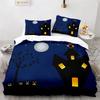 Halloween Bedding Set Pumpkin Duvet Cover Polyester Cartoon Horror Festival Bat Comforter Cover Twin King for Kids Adults Decor
