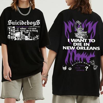 Suicideboys G59 T-Shirt Unisex Mode Ich möchte in New Orleans sterben Musikalbum Hip Hop T-Shirts Streetwear Harajuku