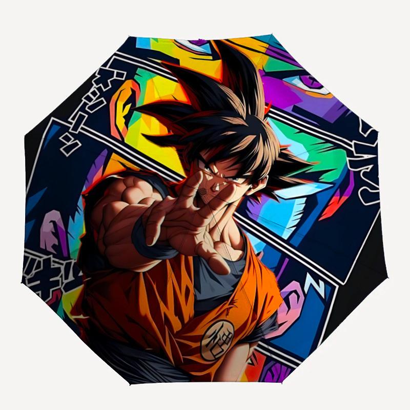 

1pc DRAGON BALL Goku Saiyan Automatic Open/Close Folding Umbrella, Windproof 8-Rib Construction, Lightweight Travel Umbrella for Women/Men055