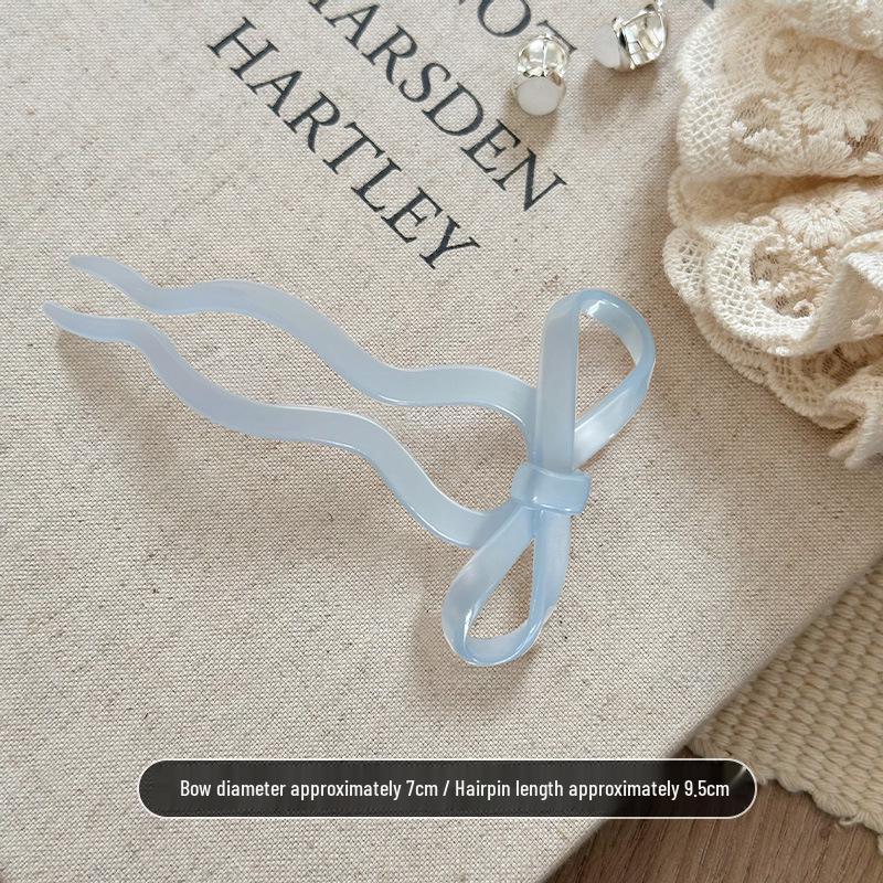 Ballet Style Colorful Bow Hairpin for Updo and Flyaway Hair - Cute Acetate Hair Clip