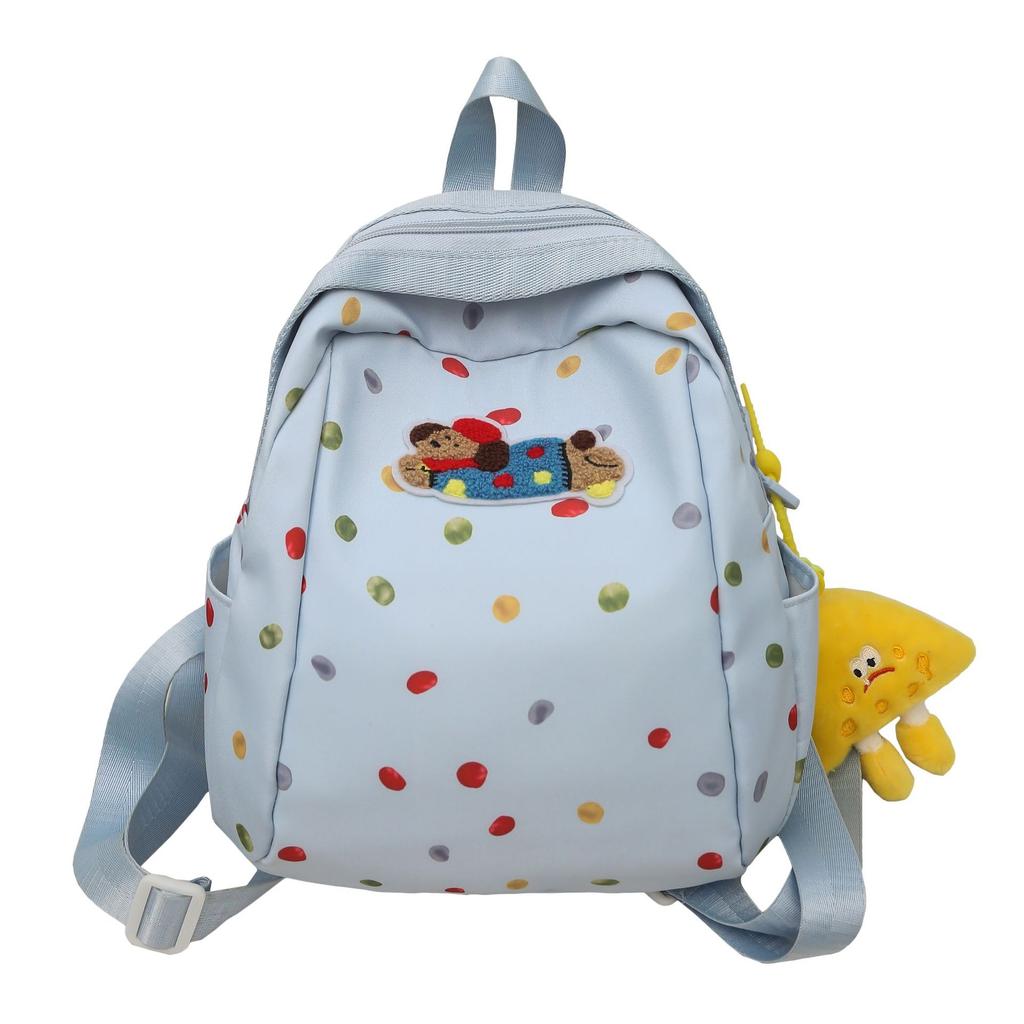 School Bag New High Value Cute Polka Dot Backpack College Style Large Capacity Versatile School Bag Korean Simple Lightweight Backpack