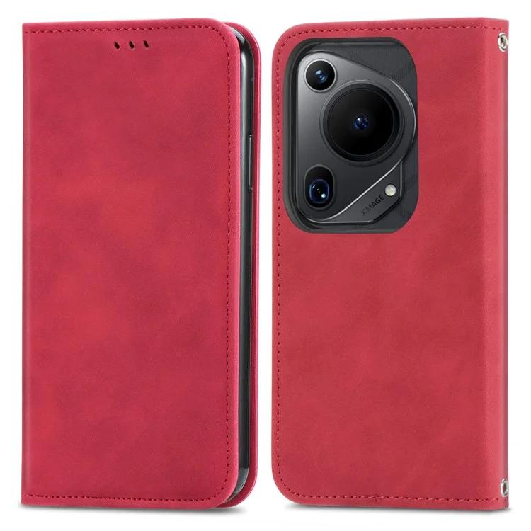 

For Huawei Pura 70 Ultra Case Retro Leather Magnetic Closure Shockproof Phone Cover