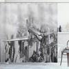 Warcraft Deck Jet Fighter Shower Curtain for Military Fans Bathroom,Warship Plane Coast Shower Curtain Fabric Bathroom Curtains