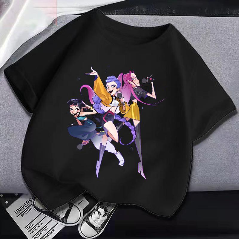 New K Pop Demon Hunters Kids T Shirts Cartoon Anime Printed T Shirt Boys Girls Casual Short Sleeves Tops Children's Clothing