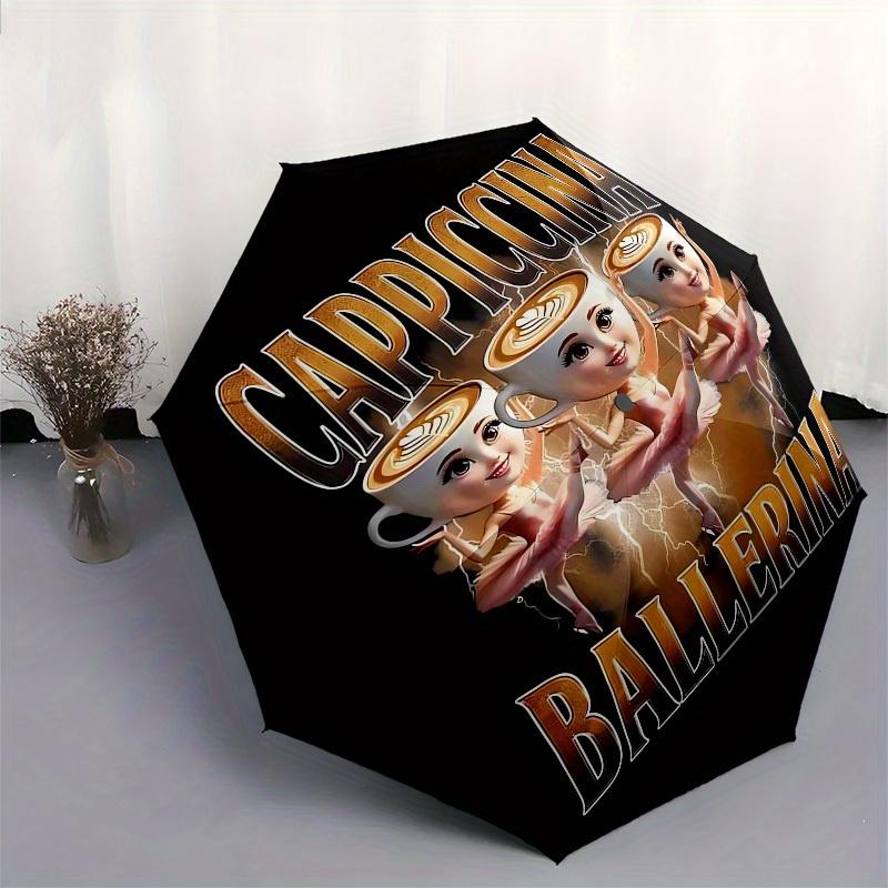 1 Stück Cappiccina Ballerina Kaffee-Kunst-Regenschirm mit Kunststoffgriff, Geeignet für alle Jahreszeiten, Zuhause, Reisen, Outdoor-Regenschirm M1004