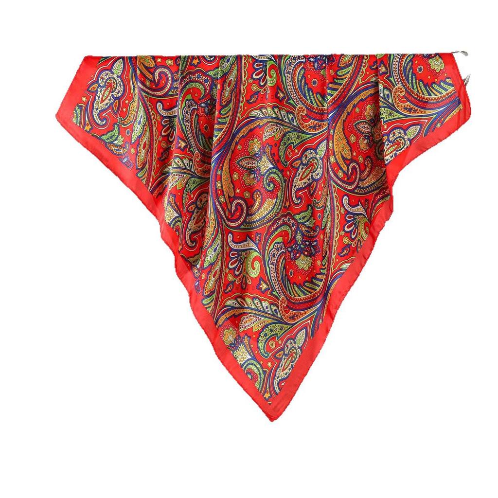 Foulard da Donna in Seta Sintetica con Stampa Paisley Retrò - Sciarpa Protettiva Solare Primavera/Estate