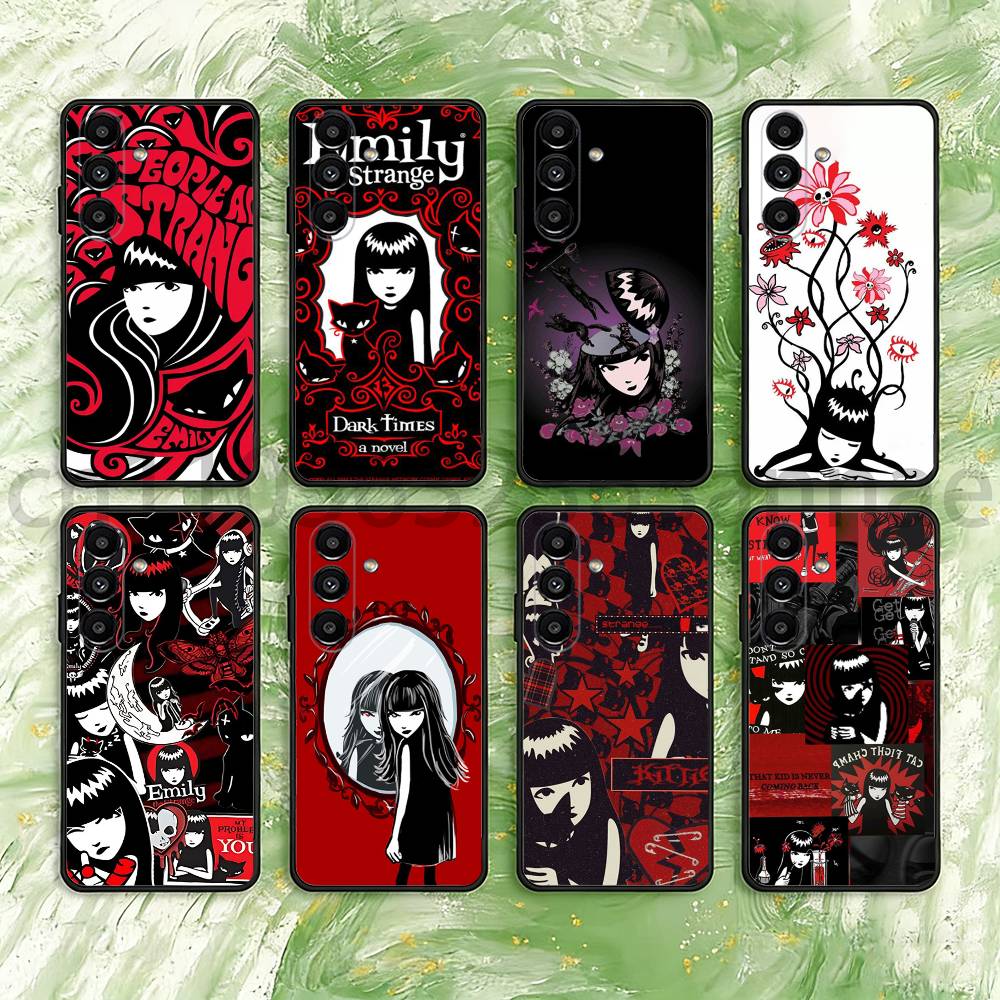 Comics Emily The Strange Phone Case For Samsung S25,24,21,22,23,S30,Ultra,S20,Plus,Fe,Lite,Note,S10,S9,Black Soft Shell
