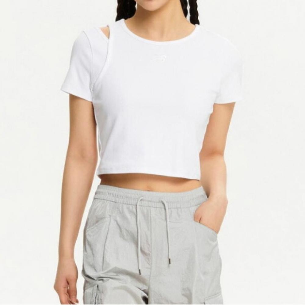 

New Balance Tee Kqj Nbnee2w512 39 Women Summer Ribbed Cut Out Short Sleeve Tee S 90