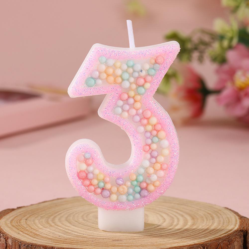 Cross-border Pink Macaron Foam Balloon Birthday Cake Number Candles - Creative Party Decorations
