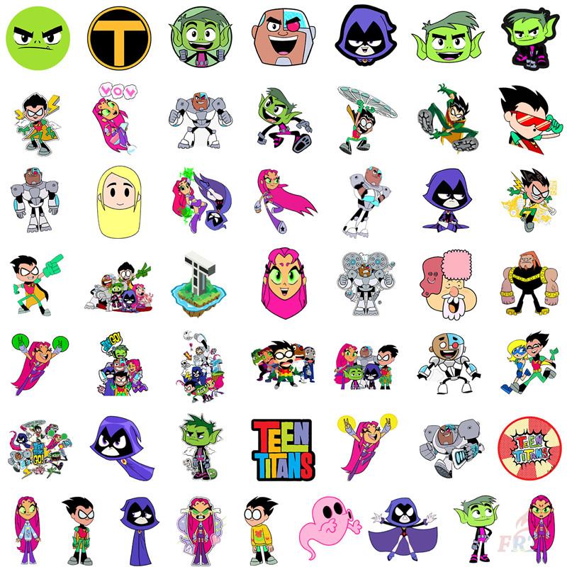 50Pcs/Set Teen Titans Go Stickers DIY Fashion Waterproof Doodle Decals Stickers