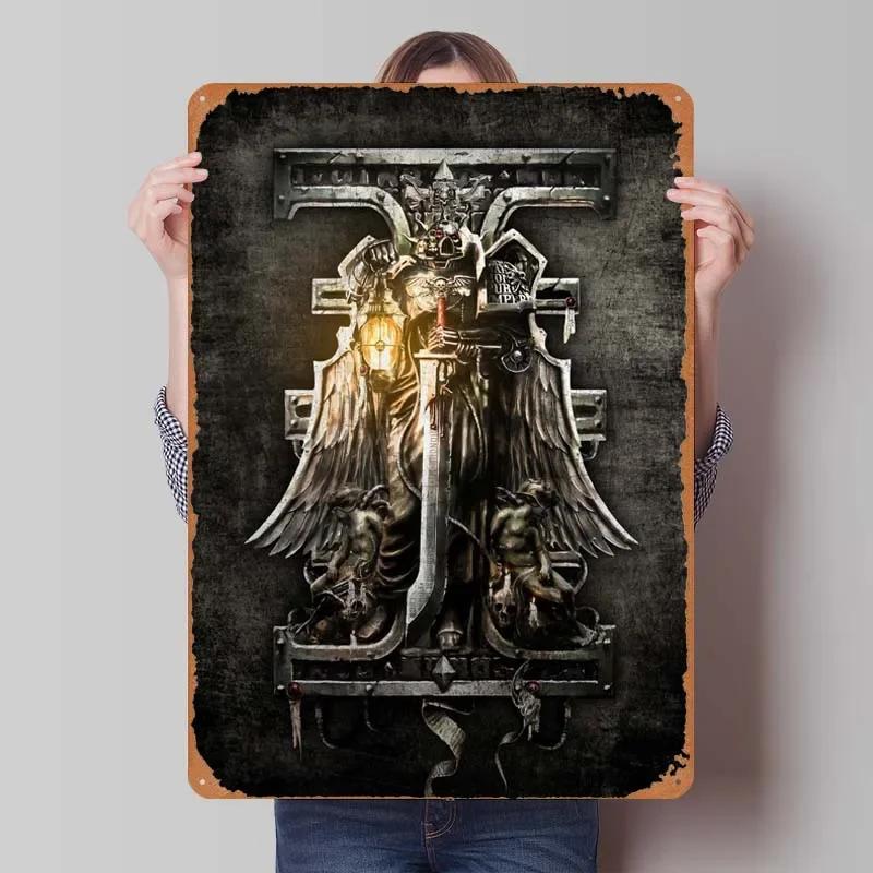 W-Warhammers Metallschild Anpassbare Spieleposter Vintage Heimdekoartikel Retro Blechschild für Gamerzimmer-Dekoration Wand