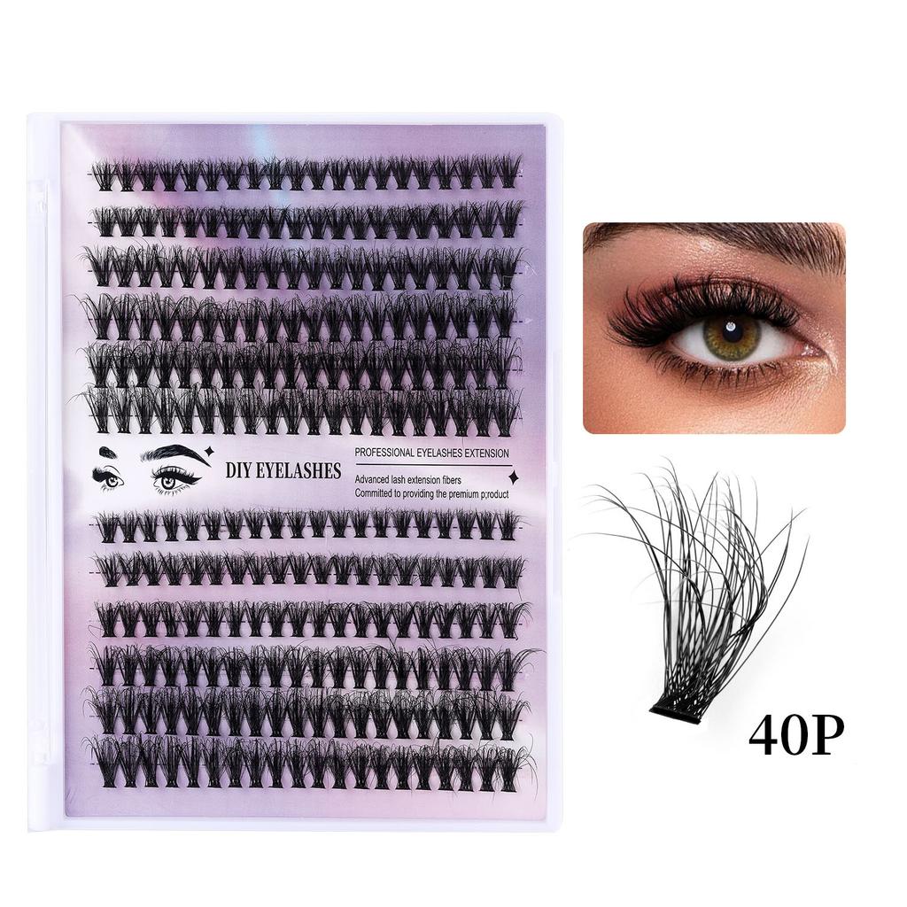 Diy Segmented Fried Hair Single Cluster False Eyelashes 12 Rows Large Capacity Daily Makeup