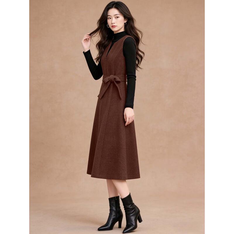 D.F.DEAR 2026 Spring High-Neck Top & Sleeveless V-Neck Dress Two-Piece Set