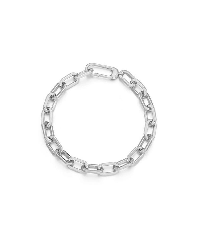 Lloyd Italian Chain 6.7Mm Flat Link Silver Bracelet