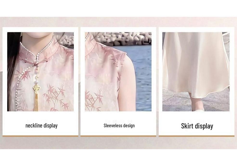 2026 Girls' Summer Chinese Style Qipao & Hanfu Dress Set