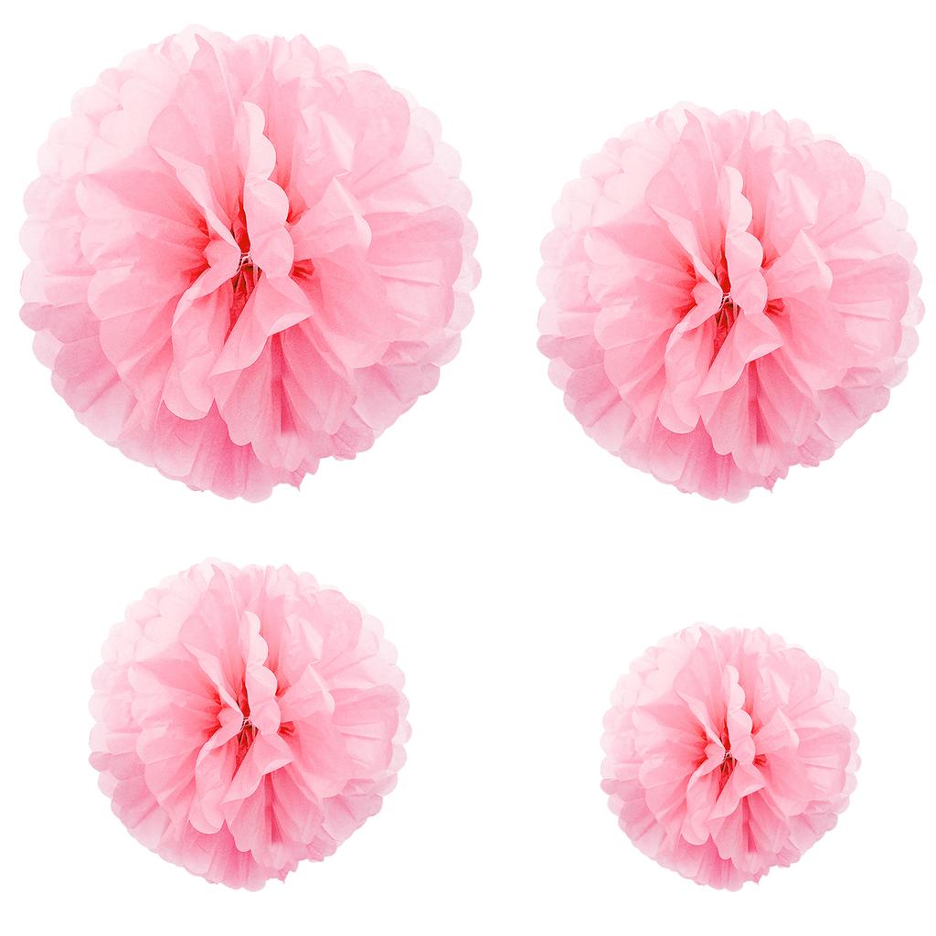 1pcs Set 7.8inch Pink Paper Pom Pom Paper Balls Pom Pom Paper For Birthday Party Flower Balls Paper Hanging Flowers