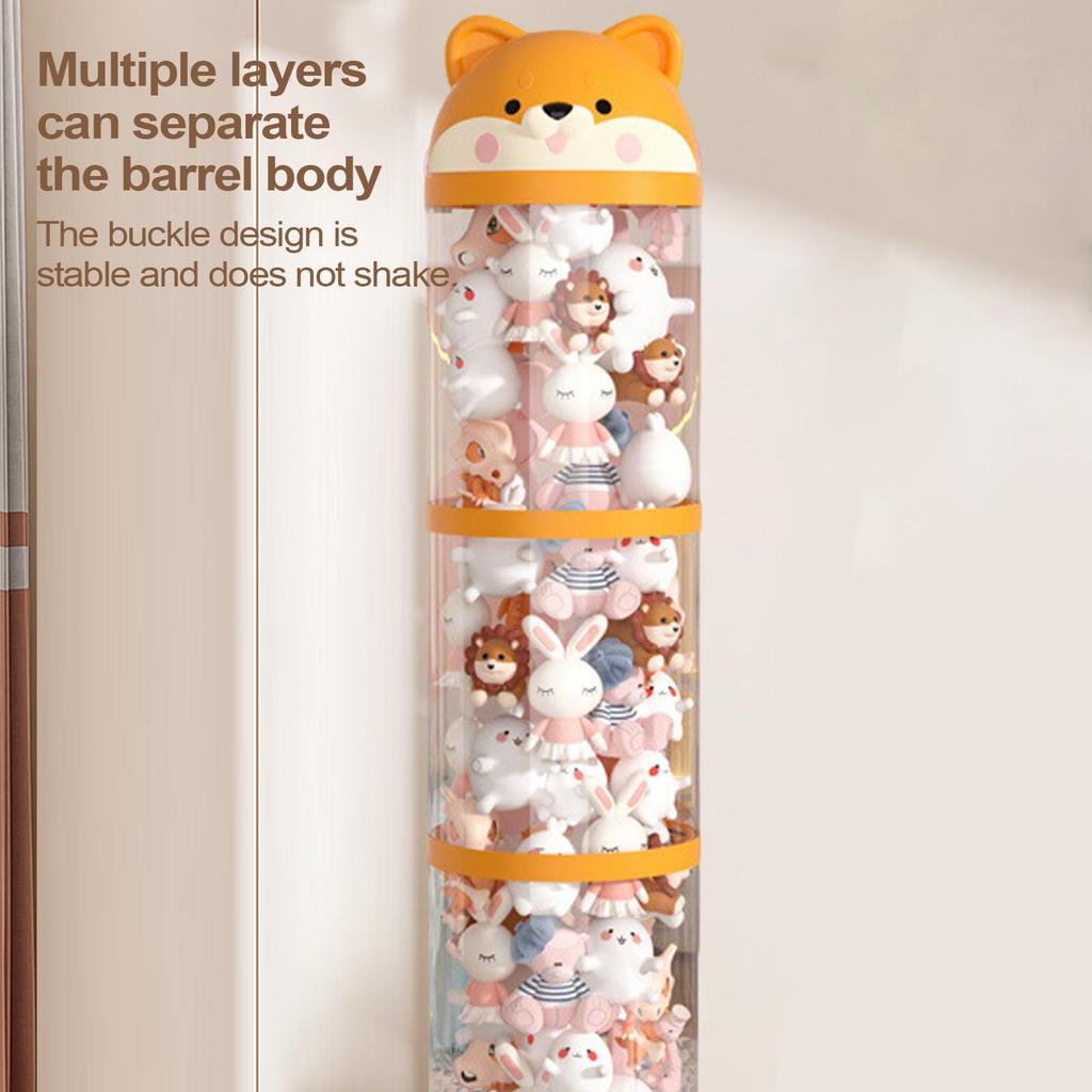 Doll Storage Box Toys Organization Plush Toy Storage Tube Transparent Storage Barrel Large Capacity Children's toy Organizer