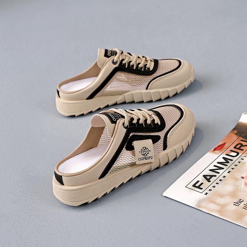 

Наступая в дерьмо, женские полушлепанцы баотоу, женские летние новые кроссовки без задника из полой сетки H708 40 чёрный