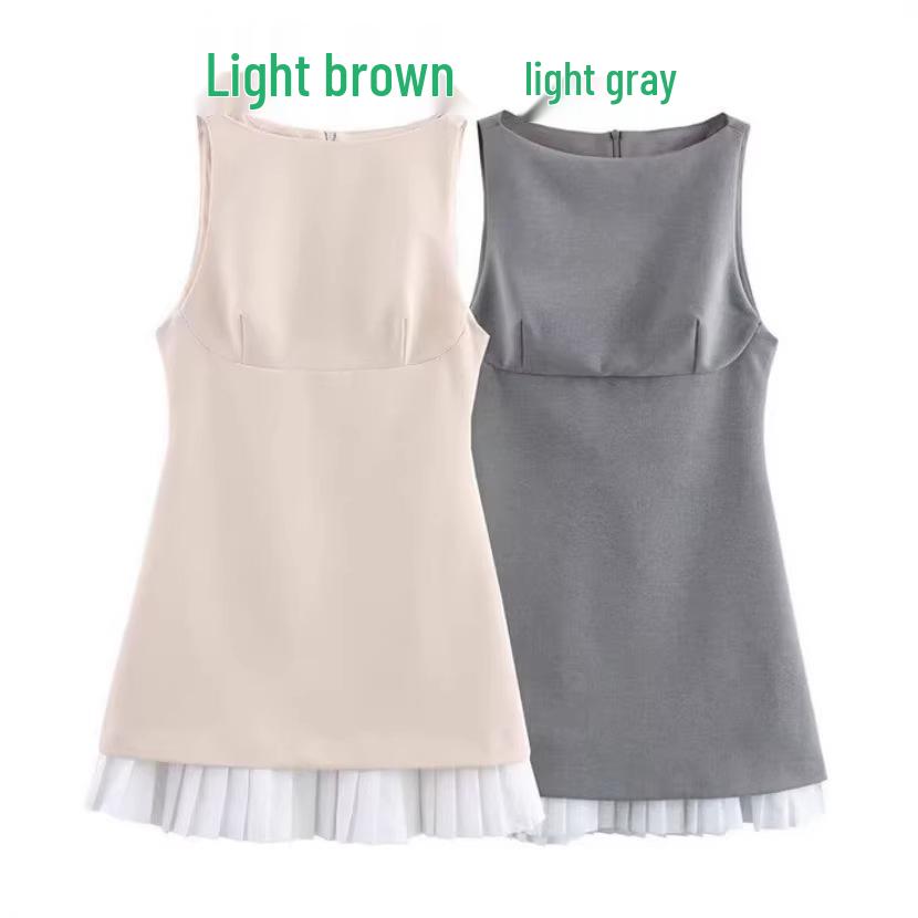 Europäisches & Amerikanisches Damen Schlankmachendes Color-Block Popeline Patchwork Kurzes Kleid - Modischer Temperament Stil