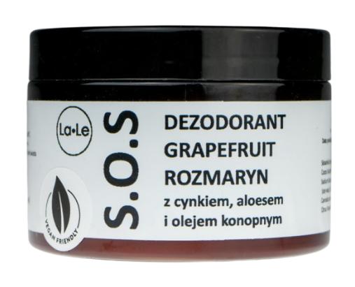 

La-Le Dezodorant SOS - grapefruit, rozmaryn z cynkiem, aloesem i olejem konopnym, 150 ml