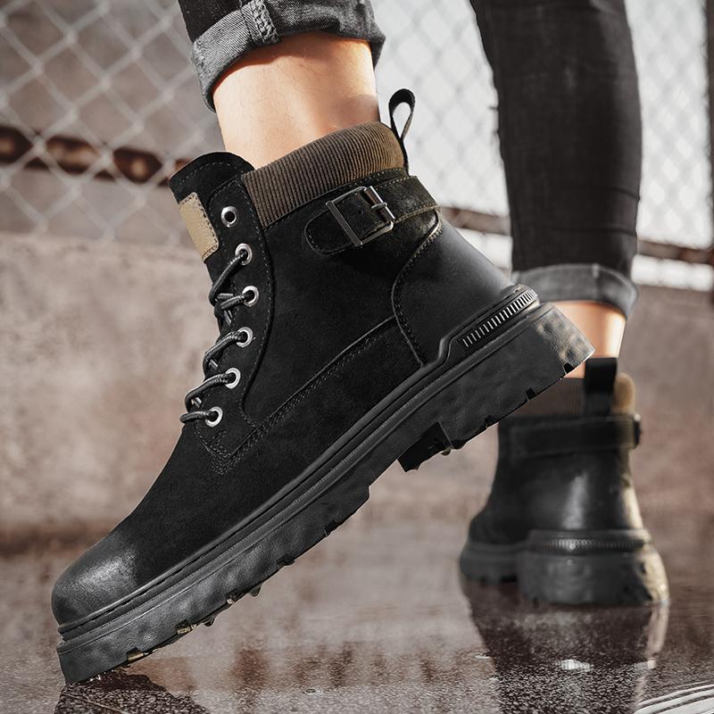 Fashion Casual Men's Short Boots Fashionable and Versatile Design Style Outdoor Motorcycle Street Walking Daily Office Quality Shoes Hot