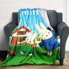Miffy Print Flannel Blanket High Quality Warm Comfortable Cover for All Seasons Perfect for Gifts Home Decor