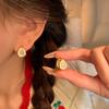 Opal water drop ear buckle women's double-sided earrings ears