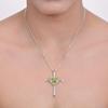 Gemstone Cross Pendant 925 Silver Cross Charm Jewelry Zivori Pendant Green Peridot Cross