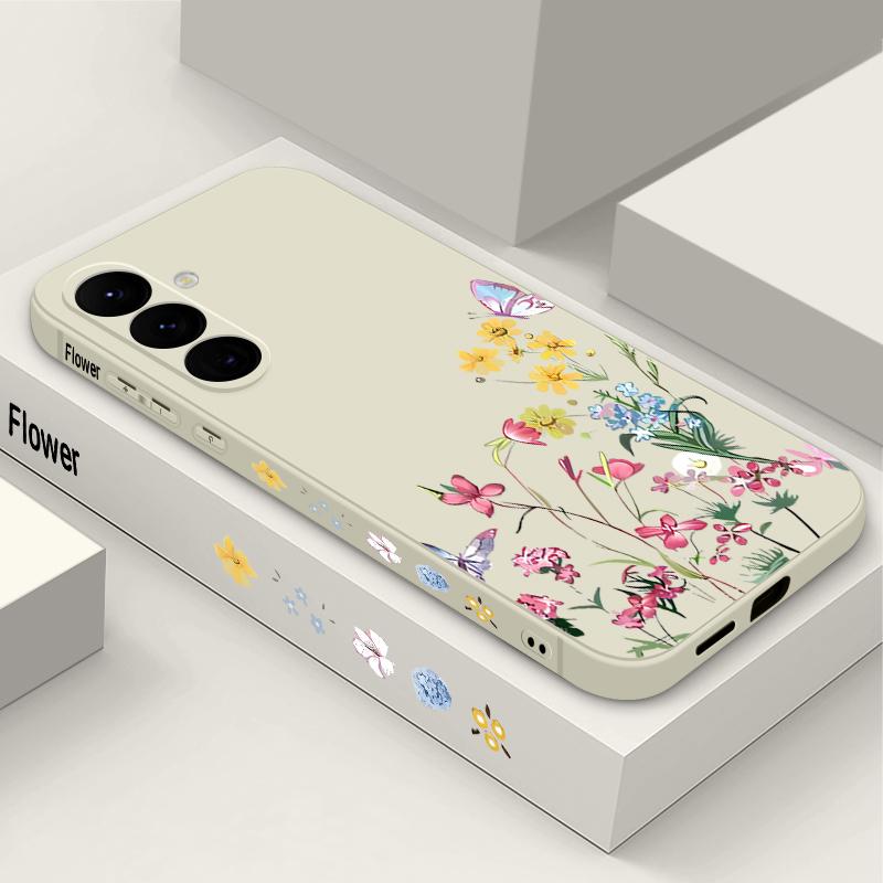 Soft TPU Case For Samsung Galaxy S24 S23 S25 FE S25 S22 Ultra A17 A56 A16 A55 A25 A15 A36 A35 A54 5G Small Flower Pattern Cover