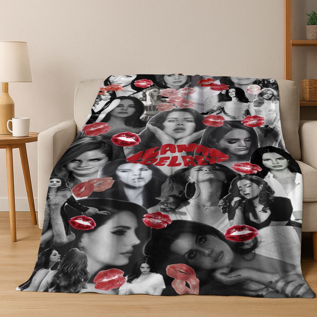 2026 Lana Del Rey Lizzy Grant Cantante Arte Coperta di Flanella, Morbida e Accogliente Coperta da Divano per Casa Camera da Letto Letto Divano Picnic Ufficio Coperta
