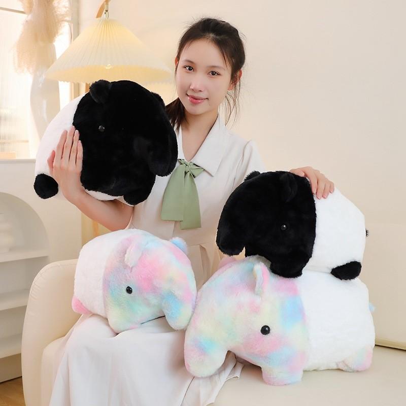 Rainbow Tapiridae Cartoon Plush Toys Cute Children Sleep Soothing Gift Dolls