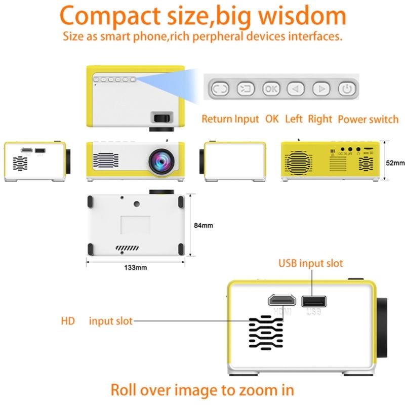 Portable Home Theater Projector Big Screen 1080P Display Perfect For Students And Family Entertainment