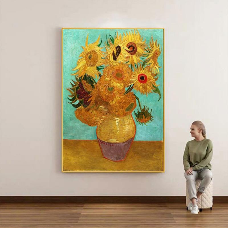 Van Gogh Sunflower Wall Art Poster Monet Abstract Vintage Mural Modern Home Decor Canvas Pictures Prints Living Room Decorate