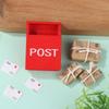 Doll With Mail Sack Postcard Dollhouse Miniature Letter Box Mini Mailbox Simulation Furniture Toy