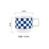 Retro Geometric Plaid Ceramic Coffee Mug Ceramic Cup Home Creative Personality Couple Coffee Mug Desktop Decorative Tableware