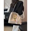 Holiday seaside woven straw bag women's large capacity, new rattan handheld shoulder bag commuter tote bag