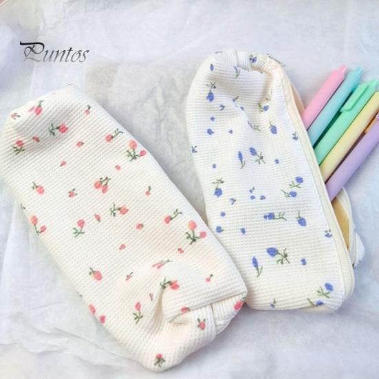 Soft Fabric Pencil Case Cute Floral Case, Mini Cotton Pouch for Pens Pencils Erasers, Lightweight Daily Use Pen Zipper Storage Bag Students,