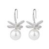 Jewelry Copper Bottom Gold-Plated Inlaid White Bead Bow Diamond-Set Female 14Mm