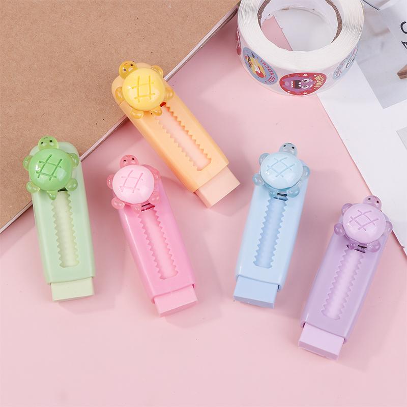 Uroczy świecący żółw, gumka do mazania typu push-pull, gumka do mazania w kształcie kreskówki, prezent dla studenta, nagroda za artykuły papiernicze