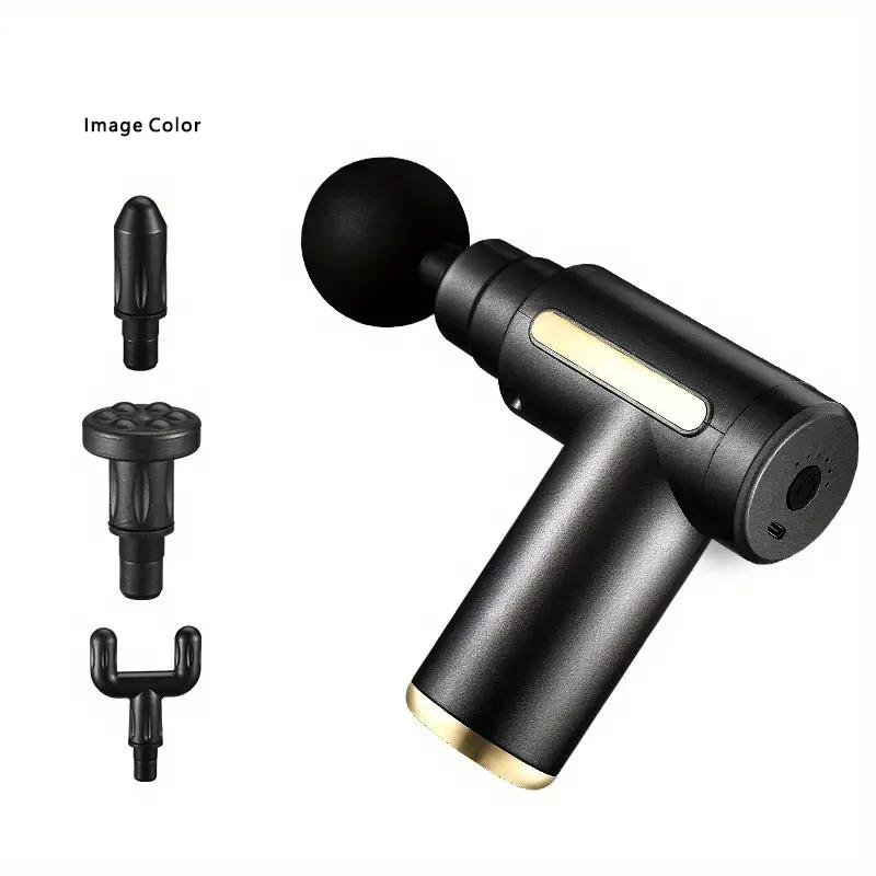 

1 массажный пистолет, ручной ударный массажер для глубоких мышц, подходит для расслабляющего массажа тела, спины и шеи, сверхкомпактный чёрный